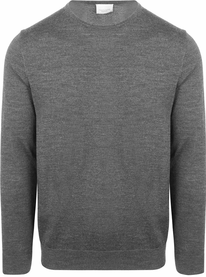 Profuomo Pullover Merinowol Grijs