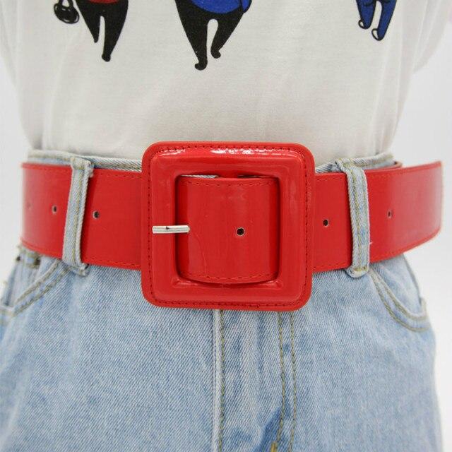 CoGo Zomermode Vrouwelijke Riemen Nieuwe Designer Patent Lederen Tailleband Taille Afdichting Brede Rode Naald Gesp Dames Casual Jurk Riem 103cm