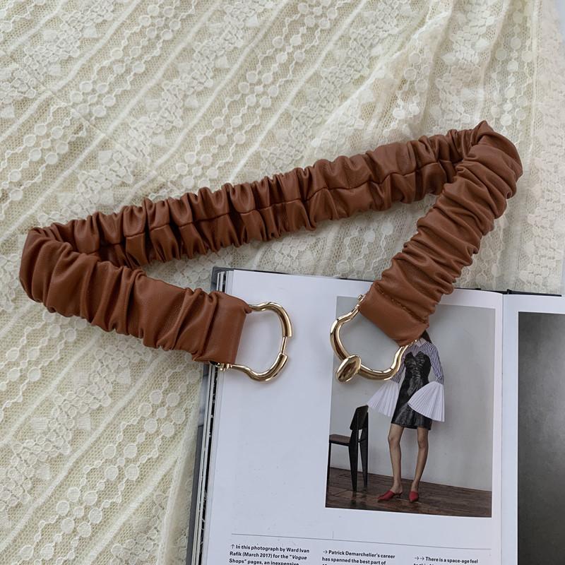 Dexing Mode elastische riemen voor vrouwen hoge kwaliteit designer merk tailleband all-match dame jurk jas trui decoratieve tailleband 65X3CM kameel