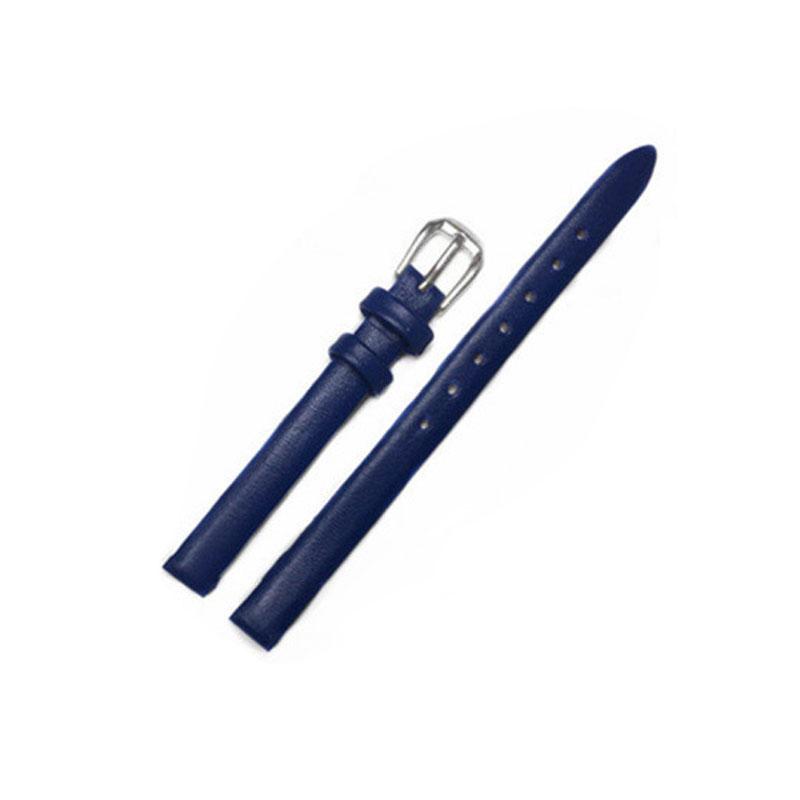 Betterring Dunne polsband met gesp Echt leren armbandband Dameshorlogeband 8mm blauw