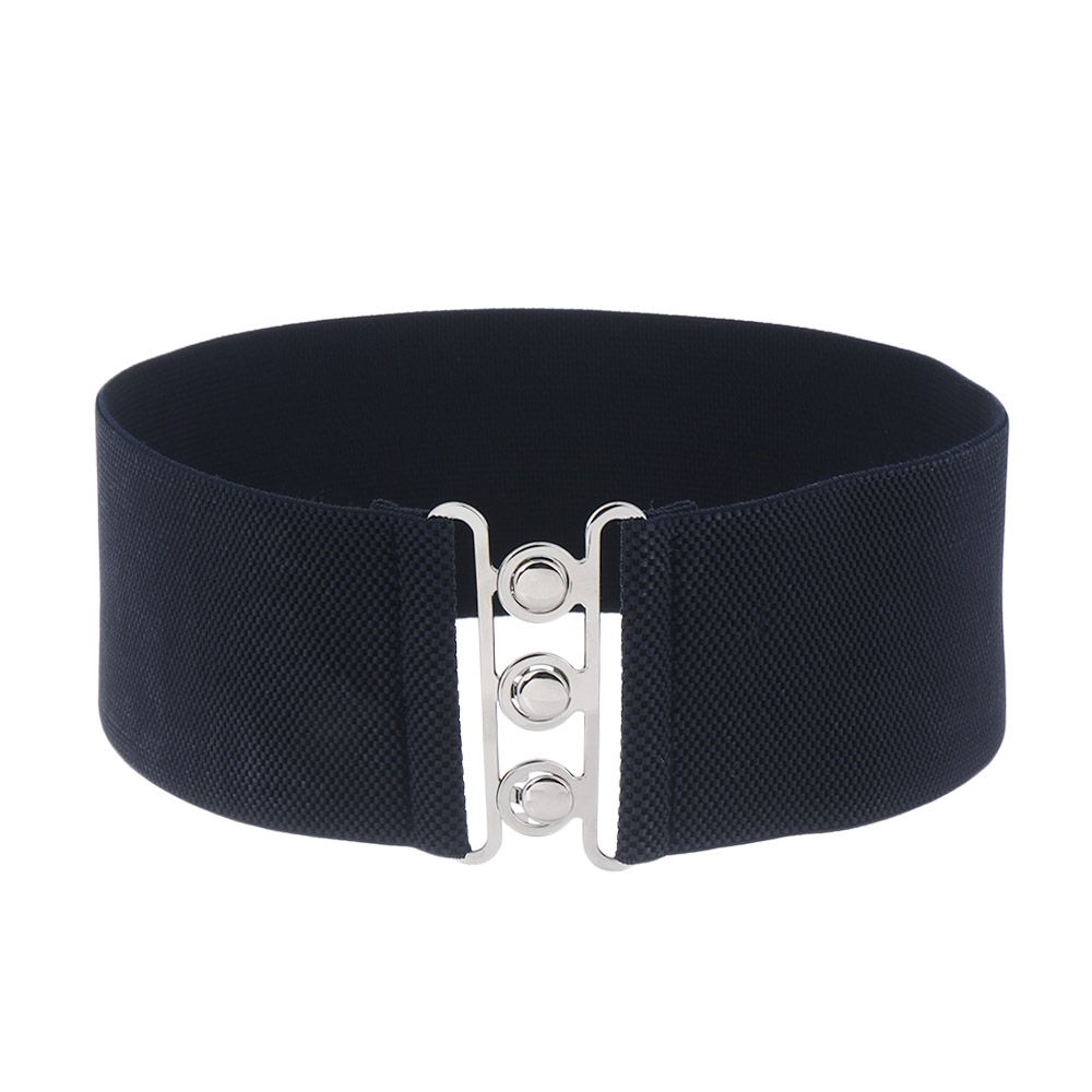 Lebucang Vrouwen Casual Cinch Brede Elastische Riem Jurk Cummerband Tailleband Metalen Gesp Tailleband