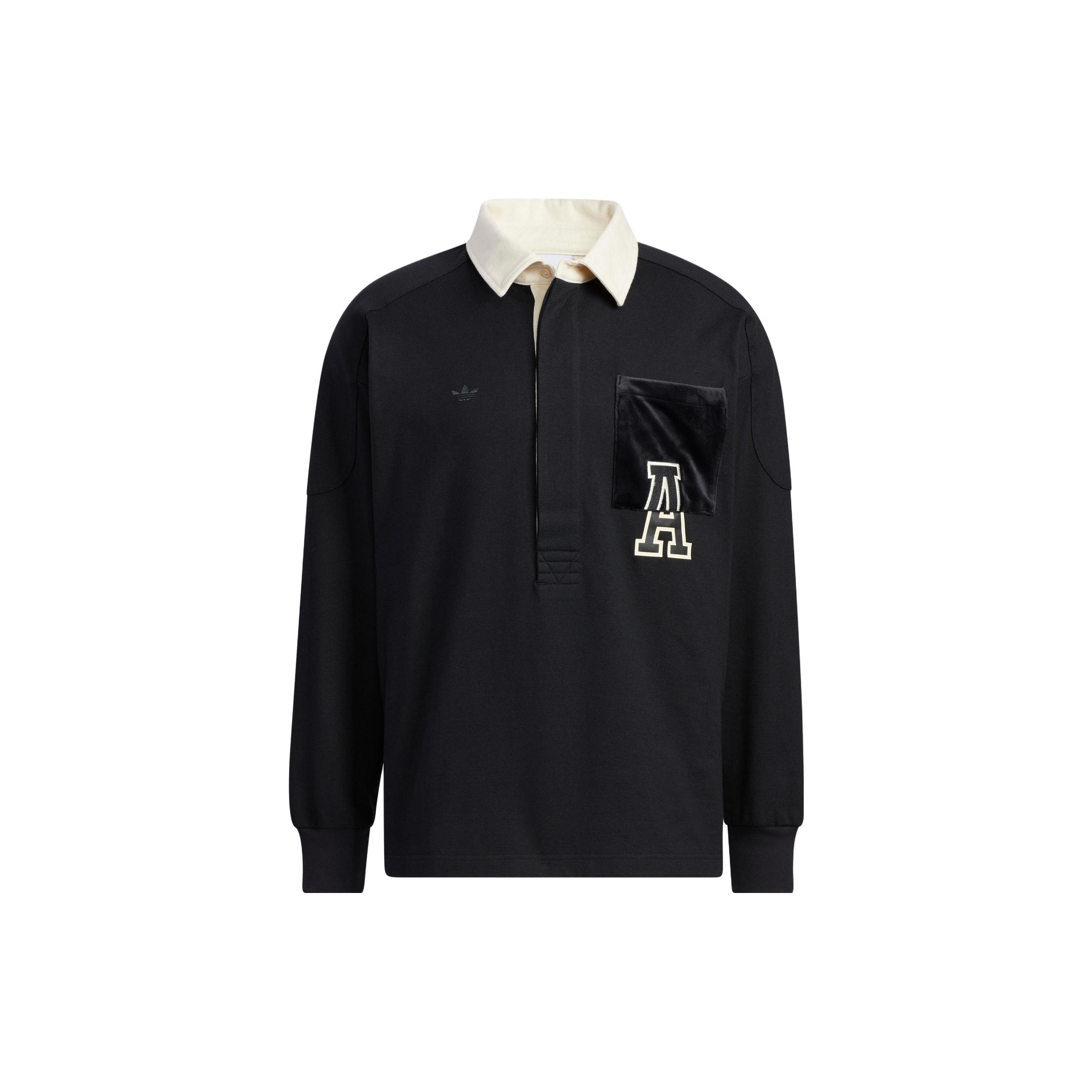 Adidas Originals Trefoil Anti-University Long Sleeve Polo Shirt Heren Tops Zwart HY7235 M