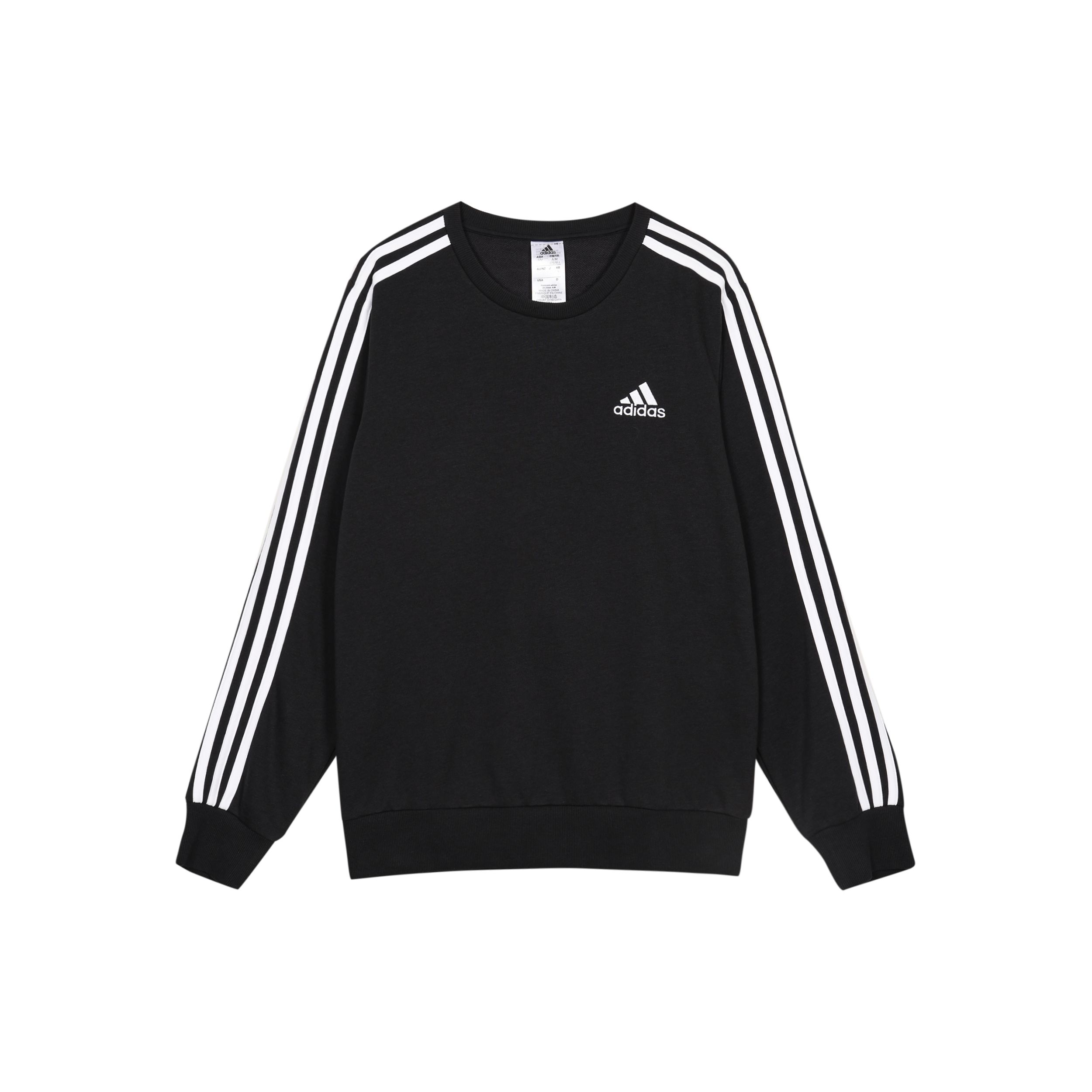 Adidas Loose Fit Crew Neck Lange Mouw Sweatshirt Heren Tops Zwart GK9078 M