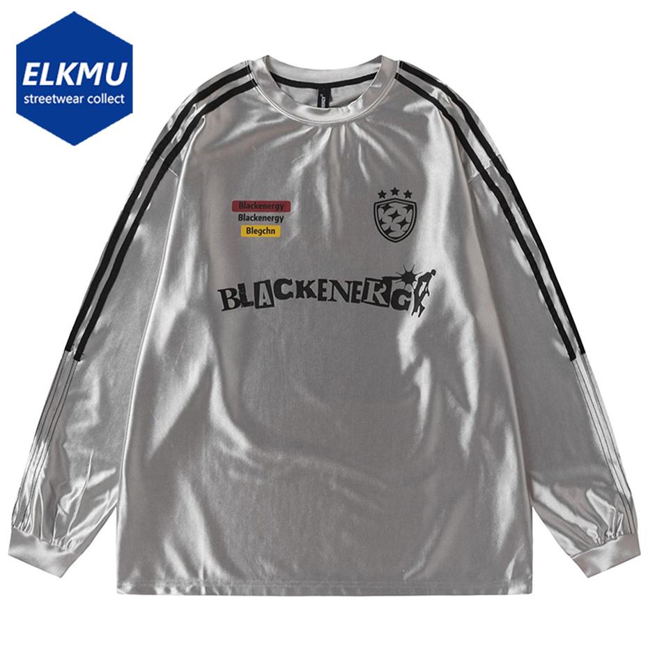 ETST 009 Y2K Streetwear Hip Hop Lange Mouw T-shirts Harajuku Oversized T-shirt Heren Bedrukte Gestreepte Losse T-shirts 2024 XL