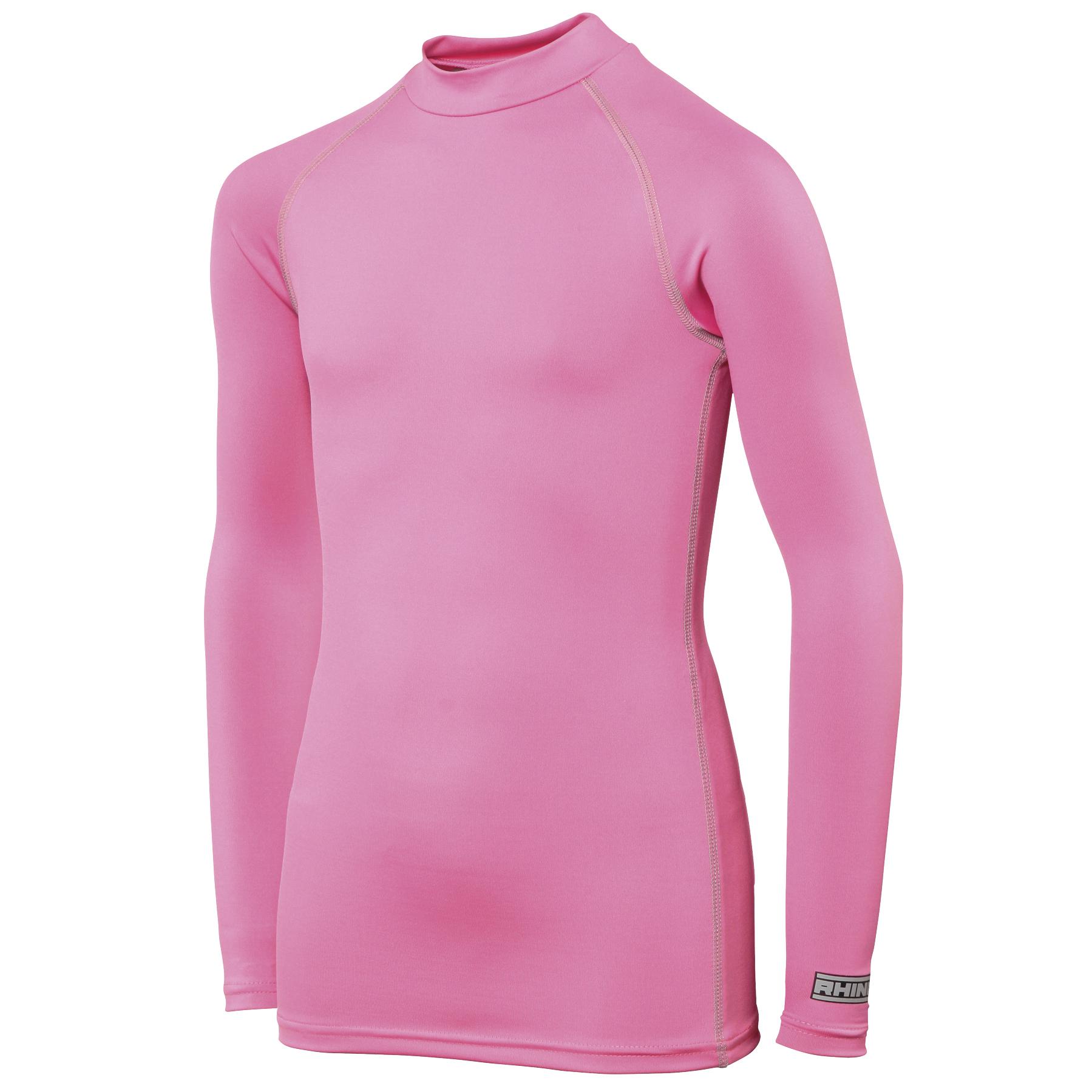 Rhino Childrens Thermisch ondergoed met lange mouwen, basislaagvest, top roze