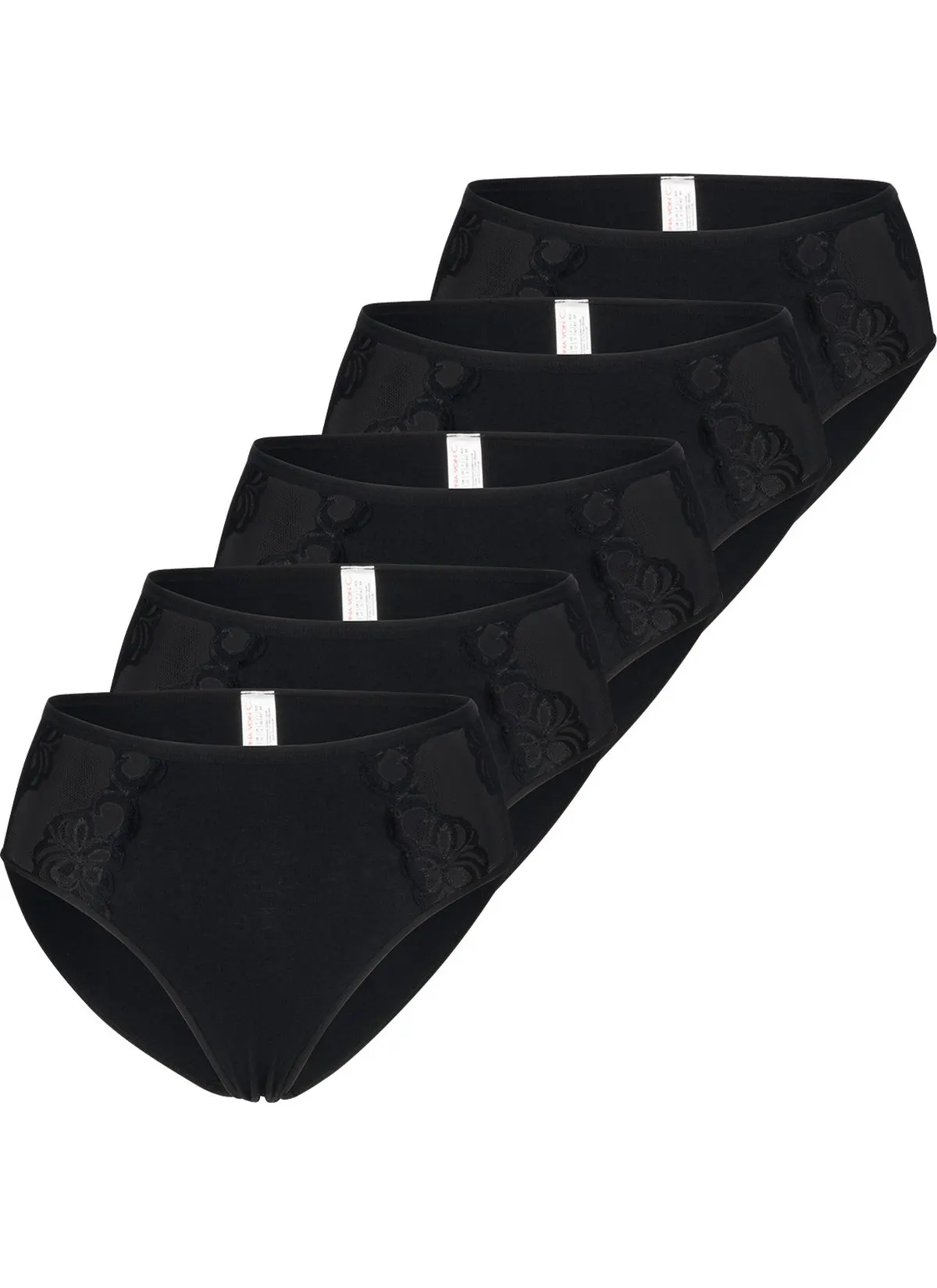 Nina von C 5-pack - dames maxi-taille slip kant