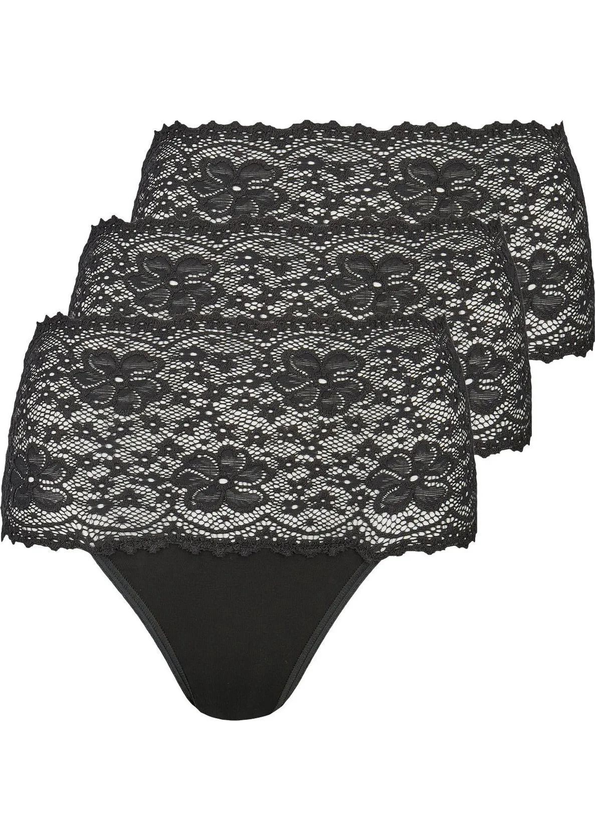 Nina von C 3- pack - dames taille slip kant - Biologisch katoen - Voordeelverpakking - Aanbieding