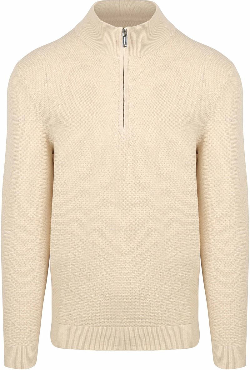 Profuomo Half Zip Pullover Structure Beige