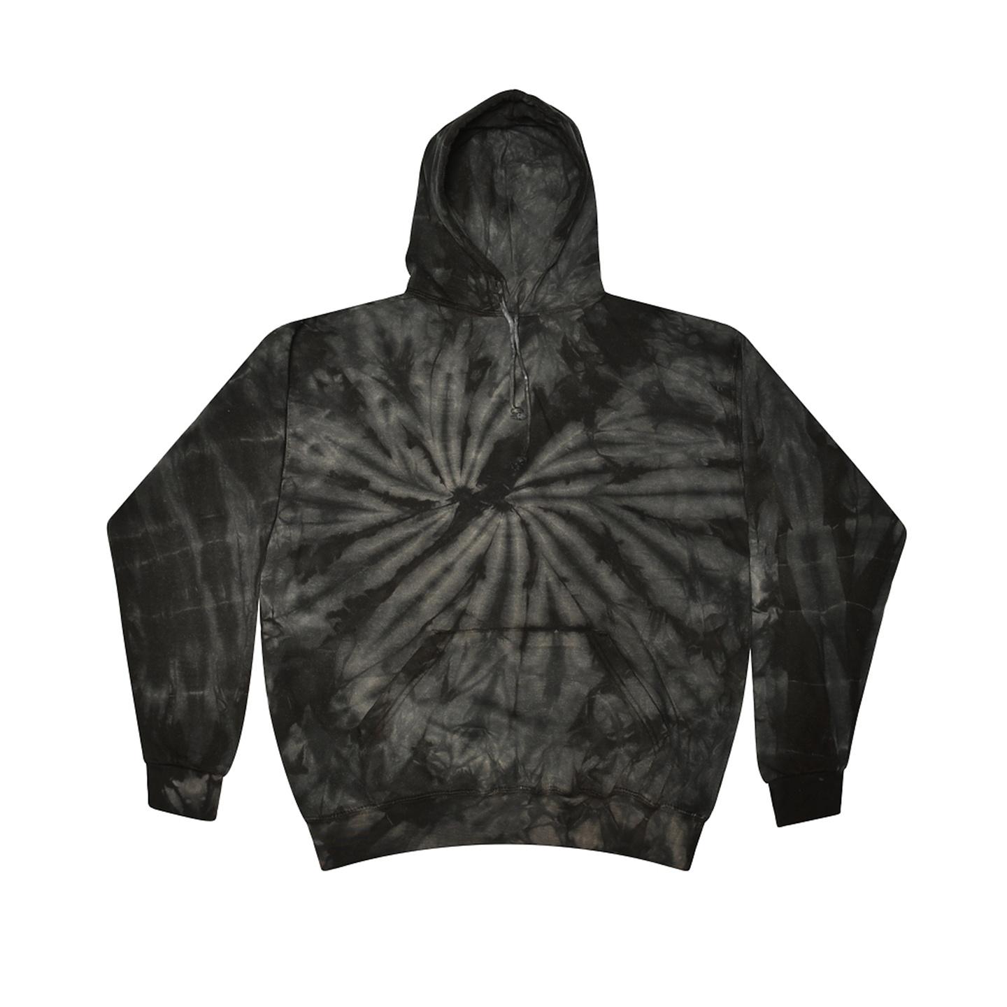 Colortone unisex regenboog tie-dye trui met capuchon L