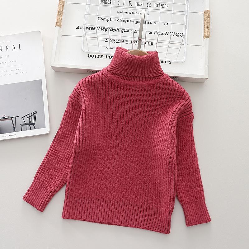 Lawadka Kinderen Casual Zachte Katoenen Truien Coltrui Slanke Truien voor Meisjes Gebreide Trui Elastische Truien Herfst Winter 100