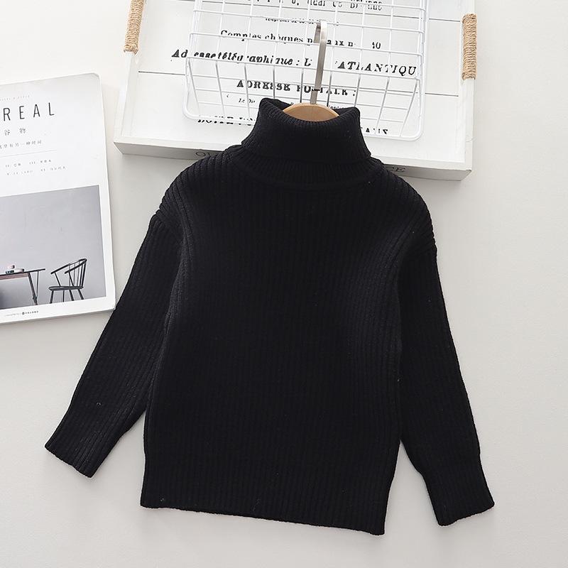 Lawadka Kinderen Casual Zachte Katoenen Truien Coltrui Slanke Truien voor Meisjes Gebreide Trui Elastische Truien Herfst Winter 100