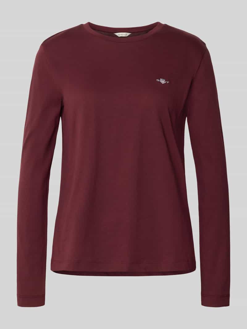 Gant Shirt met lange mouwen REG SHIELD LS T-SHIRT klein logoborduursel op borsthoogte