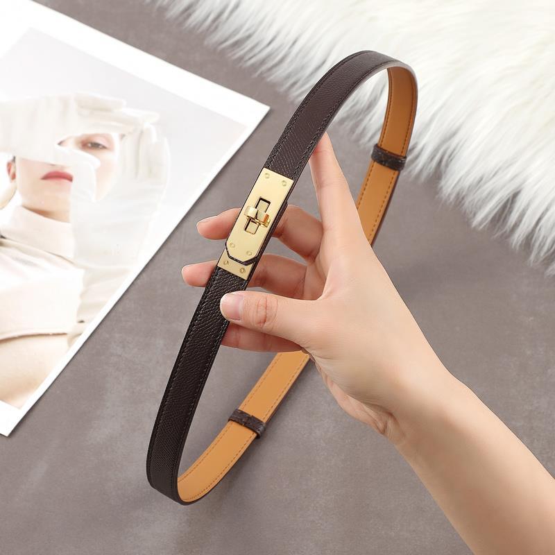Meimeier H's Belt Dames Echt Leer All-Match Hoogwaardige Bijpassende Jurk Taille-Strakke Decoratieve Pak Broek Riem
