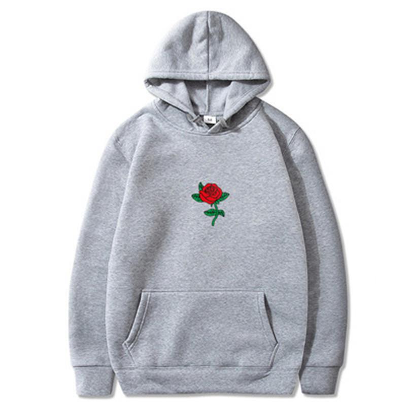 Nihao Harajuku Hoodie Sweatshirt Mannen Mode Streetwear Rose bloemenprint Hoodies Tops Trui heren hoody Hoody kleding XXL
