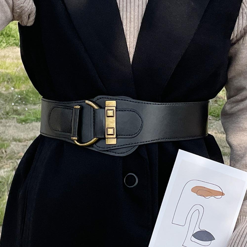 GZSlvmu Waist Waist Belt Alloy buckle Elastic waistband Fashion Belts For Wome  Coat Black