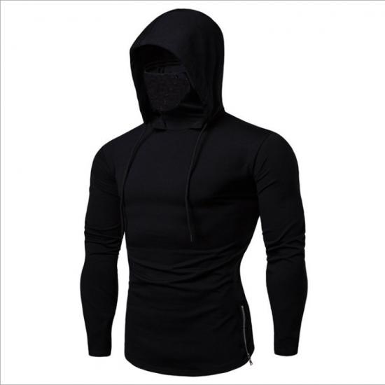 Big Thumb 2024 Nieuwe Mannen Effen Zwart Grijs Hoodie Lange Mouw Sweatshirt Met Capuchon Voor Man Sport Fitness Gym Running Casual Trui tops L