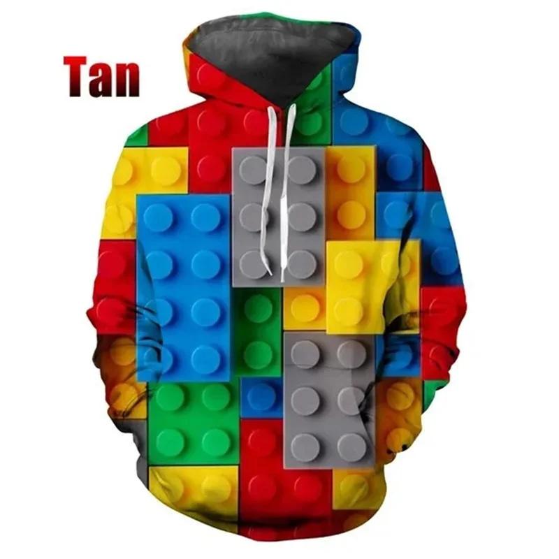 ETST 011 Grappige bouwstenen Speelgoed Grafische afbeeldingen voor heren Hoodies Truien voor heren Kleding 3D-geprinte hoodies Mode Sweatshirts Hoodies XL