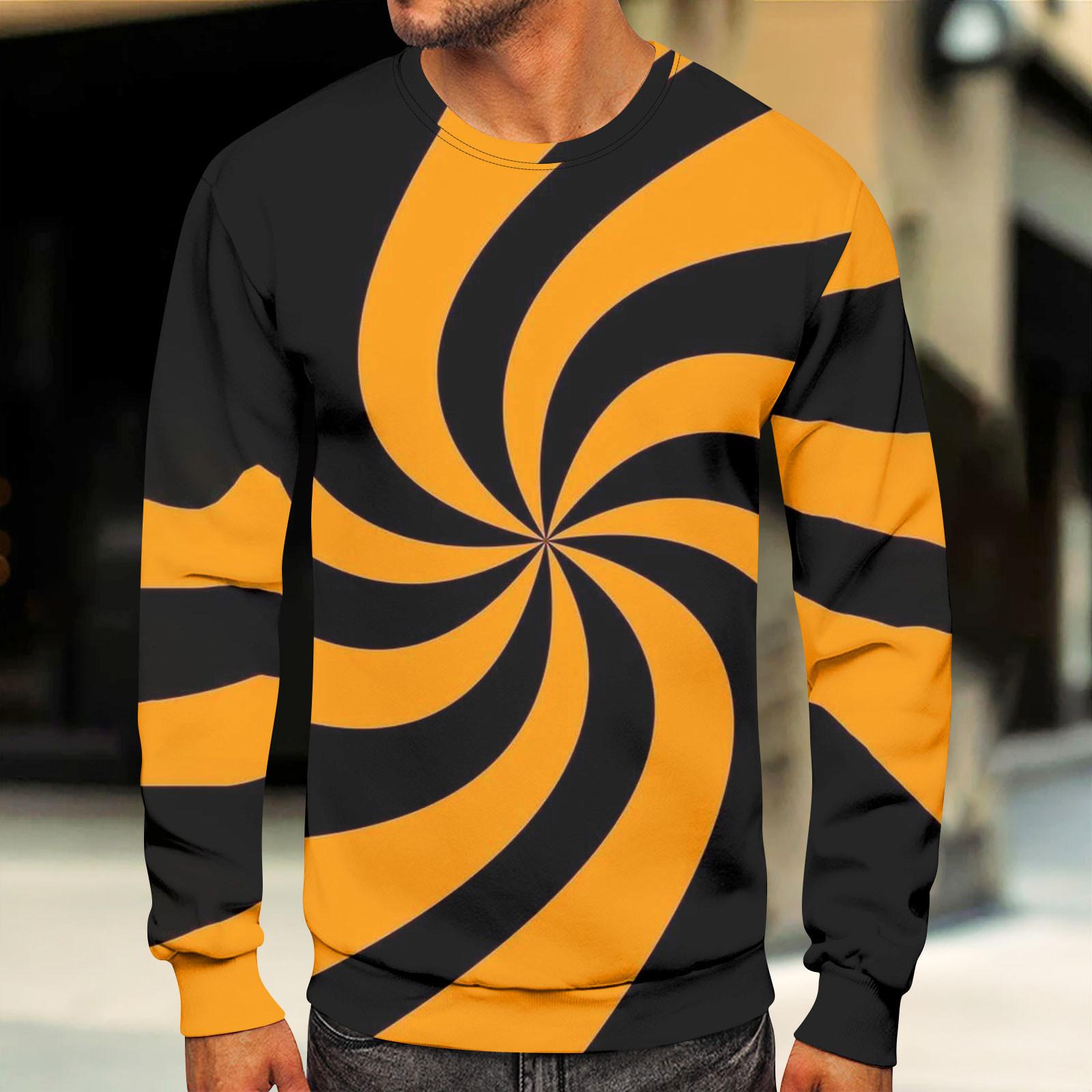 Sinking fish Heren ronde hals tops Heren casual mode lange mouw O hals trui XL geel