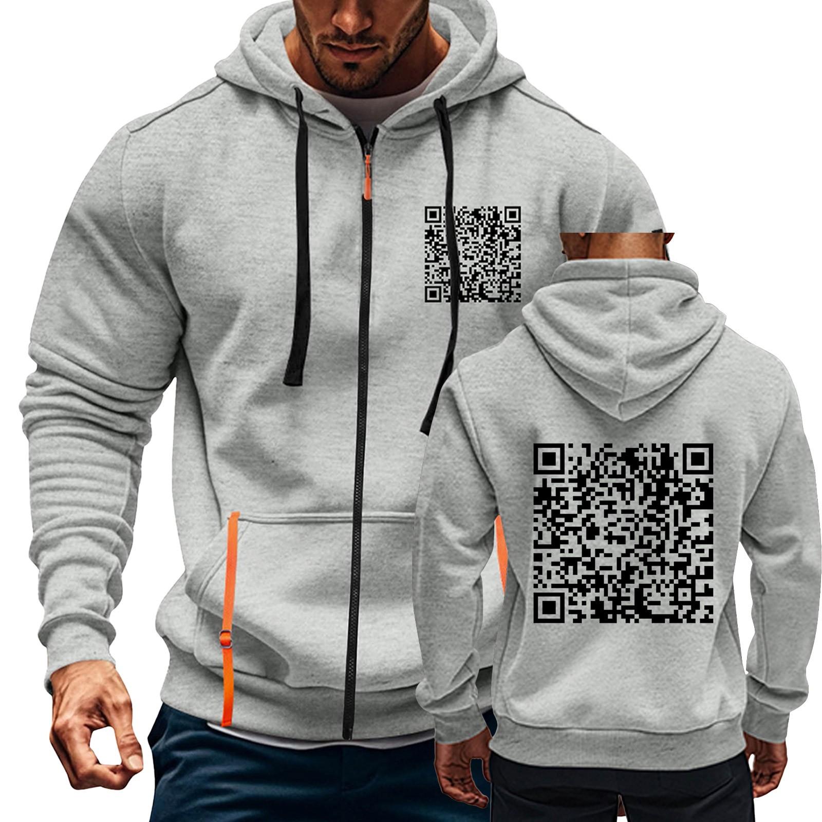 Timoduizhang Heren Sport Casual Hoodie Hoodie Cardigan Rits Multi-pocket Hoodie Jas XL wit
