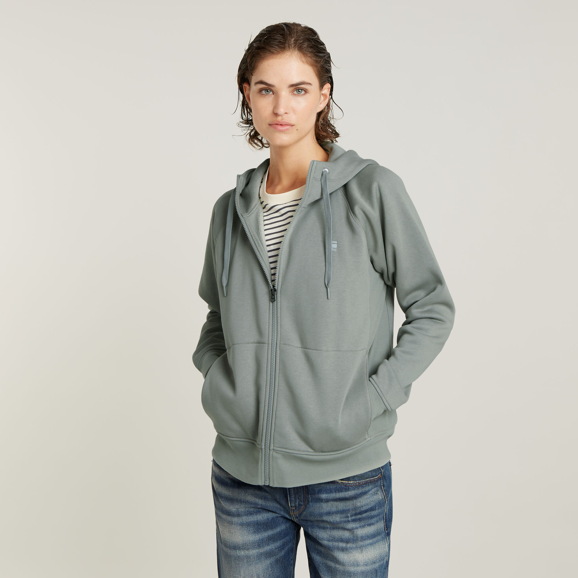 G-Star RAW Premium Core 2.1 Hoodie Met Rits - Grijs - Dames