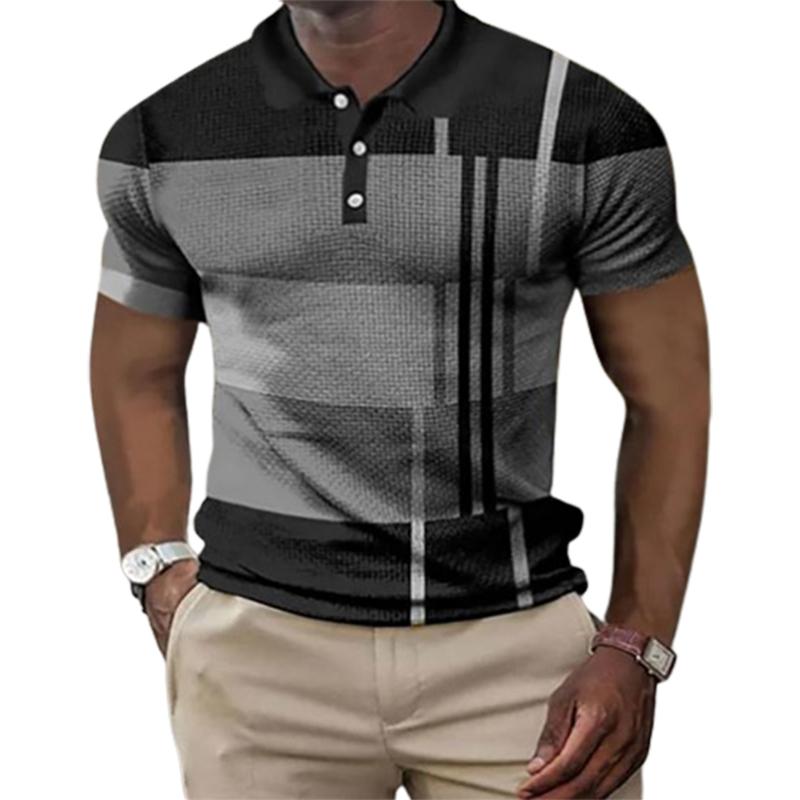 Haojun Zomer herenmode en casual poloshirt met korte mouwen L