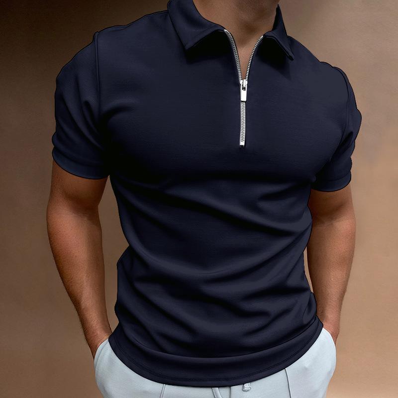 WowClassic Zomer Heren Basic Poloshirt Met Korte Mouwen Heren T-shirt Met Rits Reverskraag Man Europese Maat Top XL