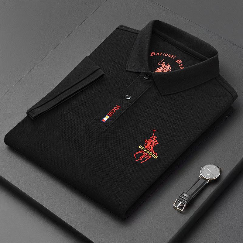 CHIC STUDIO Heren Losse Poloshirt Zomer Nieuwe Jeugd Casual Korte Mouw Effen Kleur Veelzijdig Top Heren T-shirt XXXXL