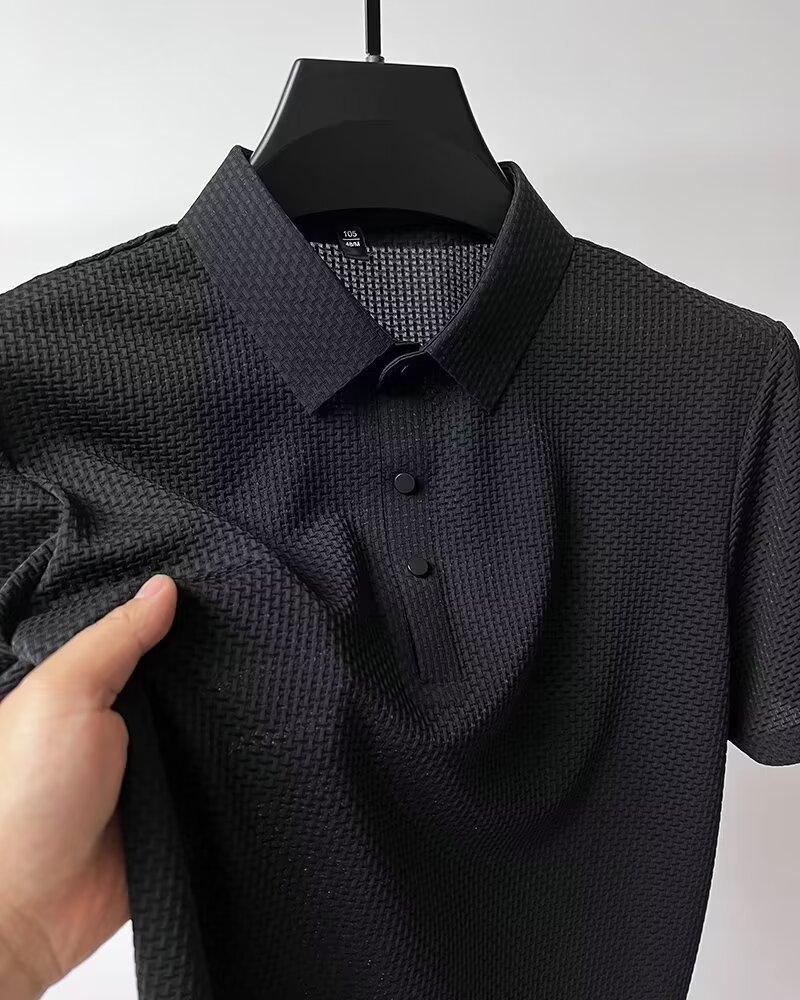 King Billion Zomer heren ijszijde korte mouwen T-shirt heren overhemd kraag effen kleur koel gevoel ademend polo shirt tops XXL