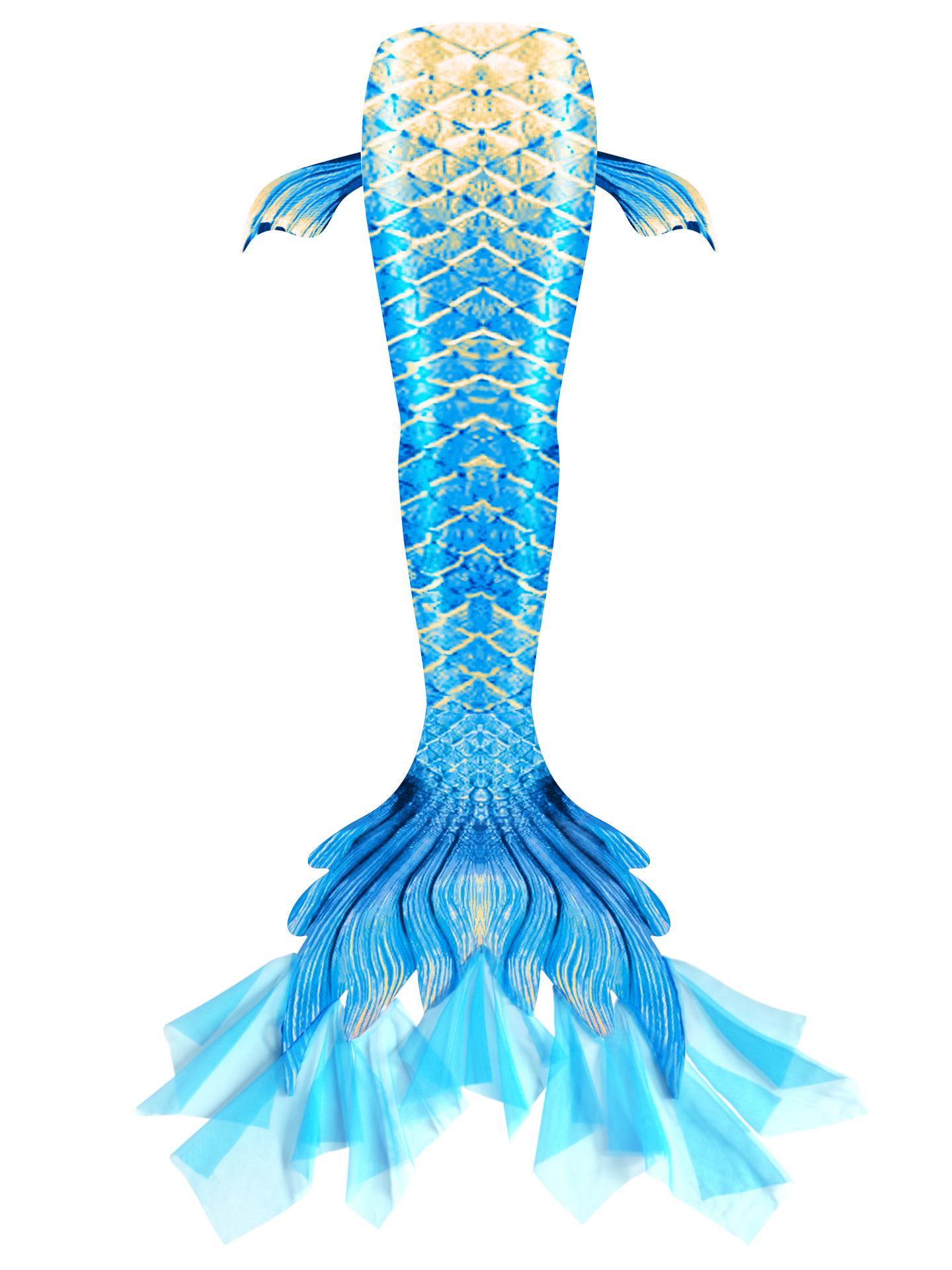 BigSopping Girls' High-Quality Quick-Dry High Elastic Mermaid Tail Swimsuit 150 cm hemelsblauwe kleur