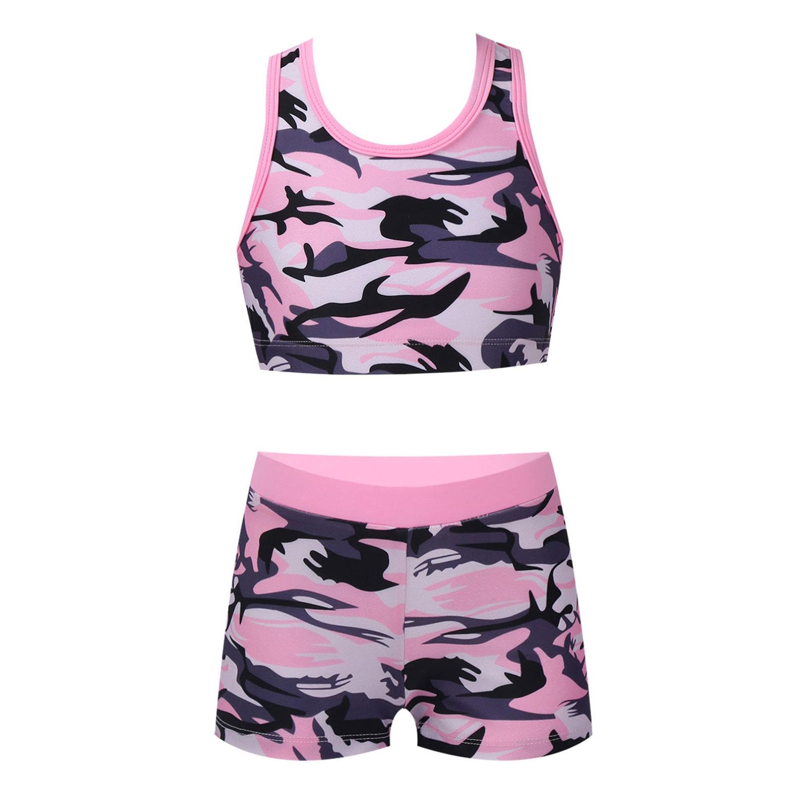 WinYing Kinderen Meisjes 2Pcs Tankini Badpakken Bedrukt Tank Top Vest en Shorts Badmode Badpakken 13-14 Years