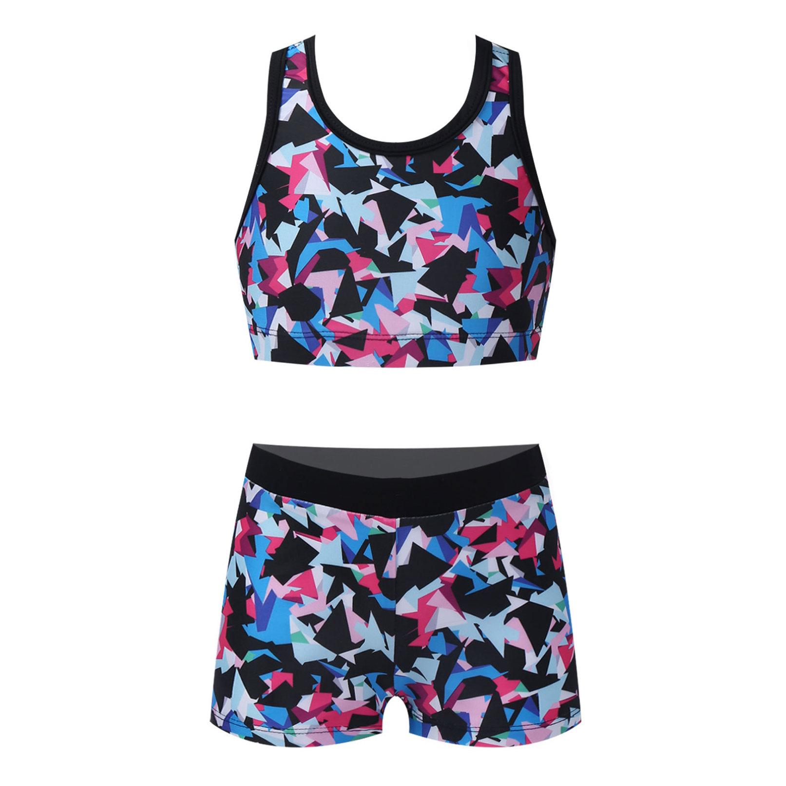 WinYing Kinderen Meisjes 2Pcs Tankini Badpakken Bedrukt Tank Top Vest en Shorts Badmode Badpakken