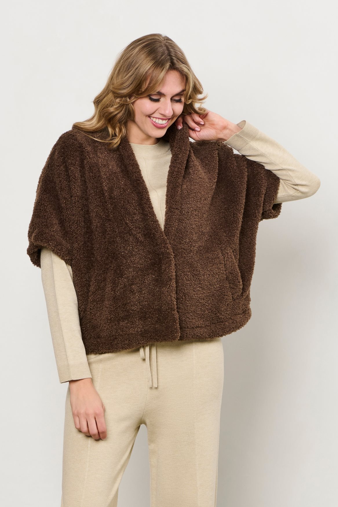 &Co Woman Gilet carly choco
