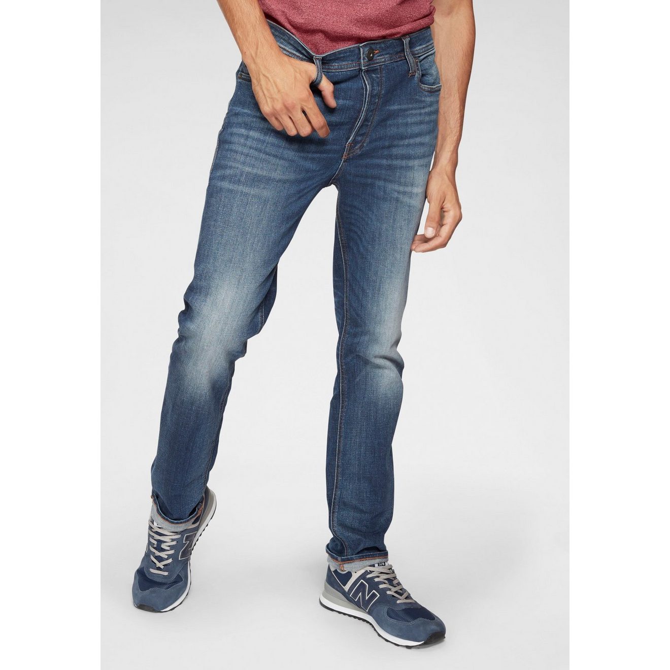 Jack & Jones Slim fit jeans JJITIM met wassing en praktische zakken