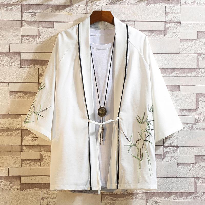 DSorothy Chinese Heren Hanfu Japanse Kimono Cardigan Jas Oude Stijl Ukiyoe Oud Kostuum Robe Cape XL