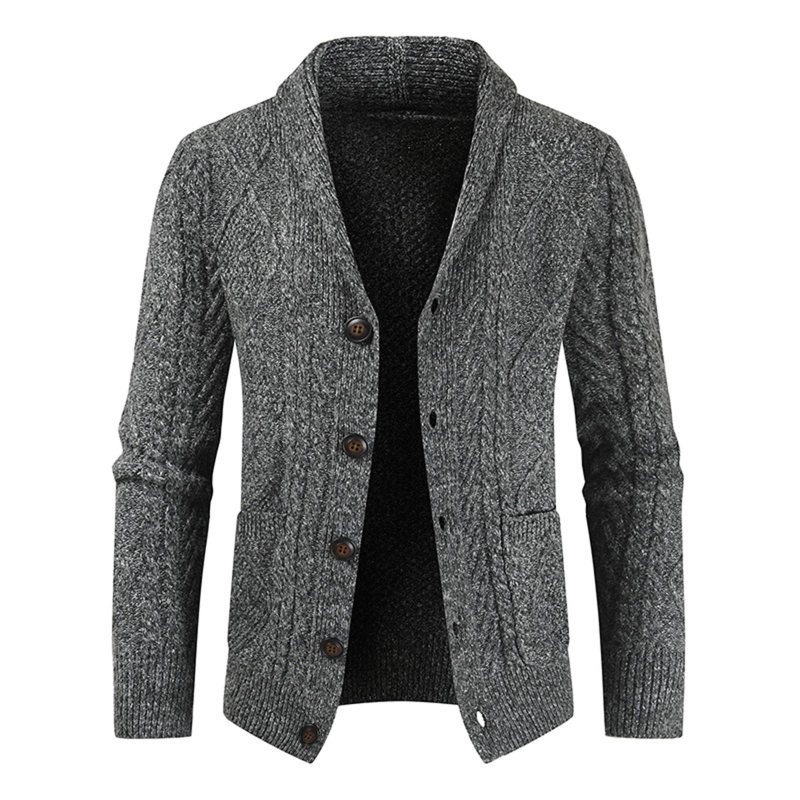 Lucky66 Mode revers casual vest jas lange mouw slanke gebreide trui M