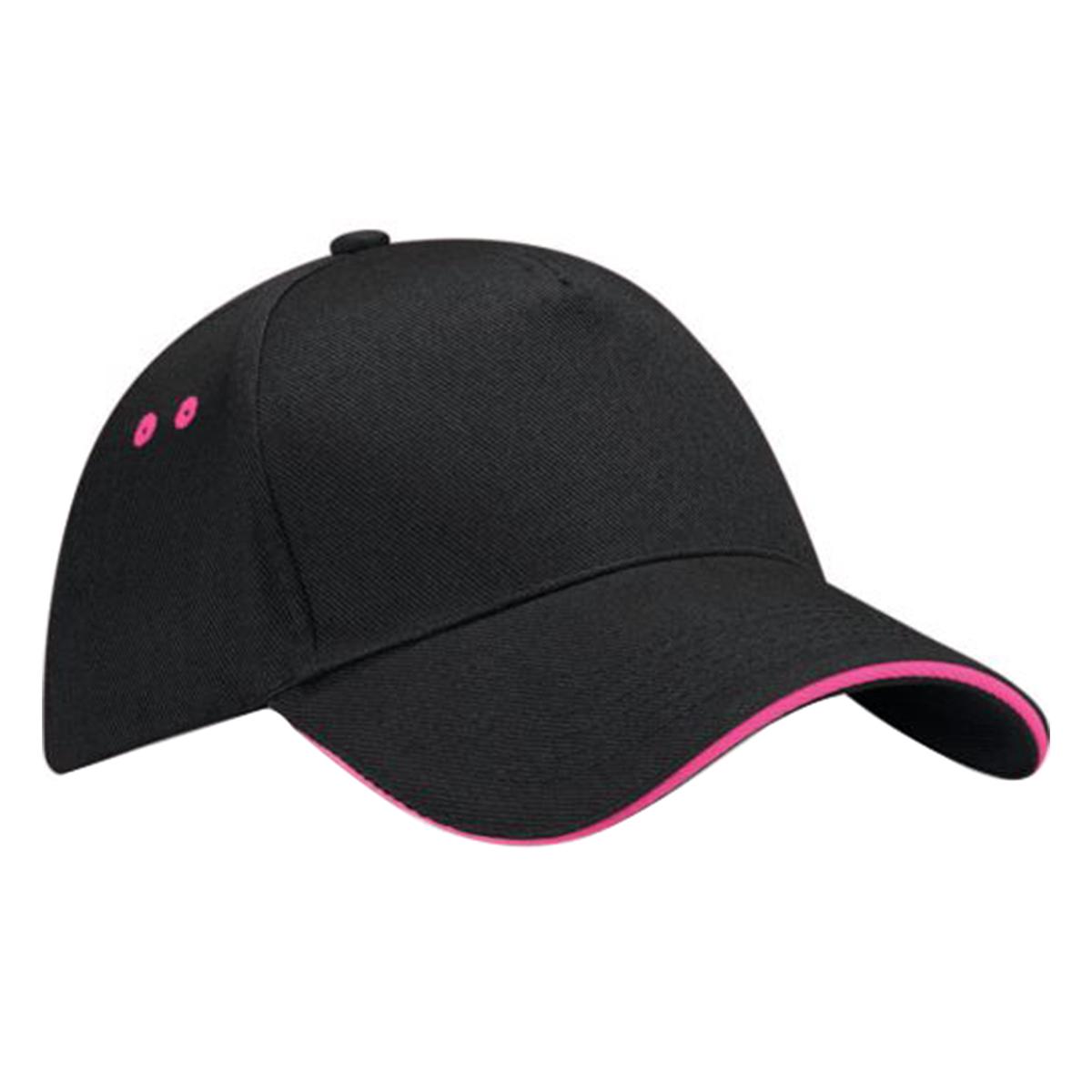 Beechfield Unisex Ultimate 5 Panel Contrast Baseballpet met Sandwich Peak / Hoofddeksels One Size