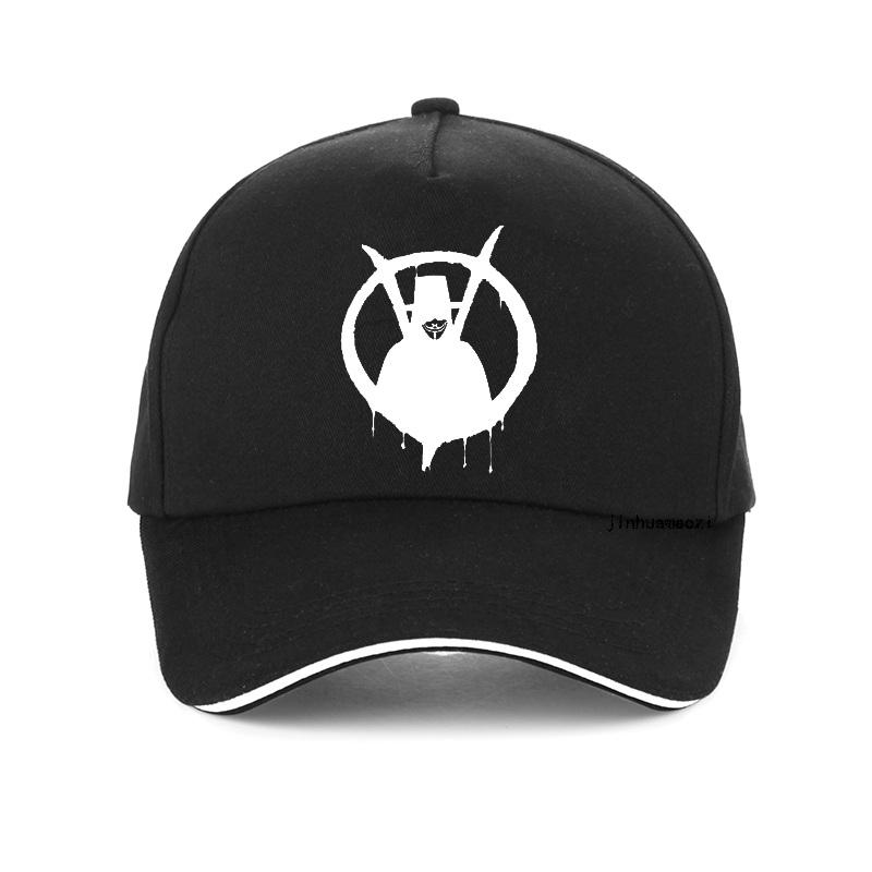 91440118MAC4M03W3Q V for Vendetta Baseballpet Anoniem Guy Fawkes Masker Unisex 100% Katoen Unisex dameshoed mode Unisex For Vendetta Anonieme hoeden