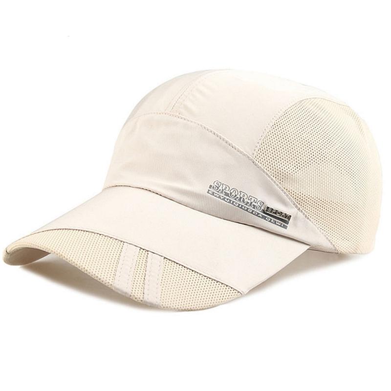 Aloisia Mode Zomer Outdoor Baseball Hoed voor Mannen Vrouwen Running Vizier Cap Nieuwe Vissen Cool Sneldrogende Mesh Cap beige