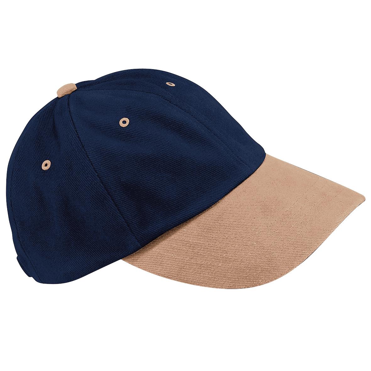 Beechfield unisex baseballpet met laag profiel, zwaar geborsteld katoen (pak van 2) One Size