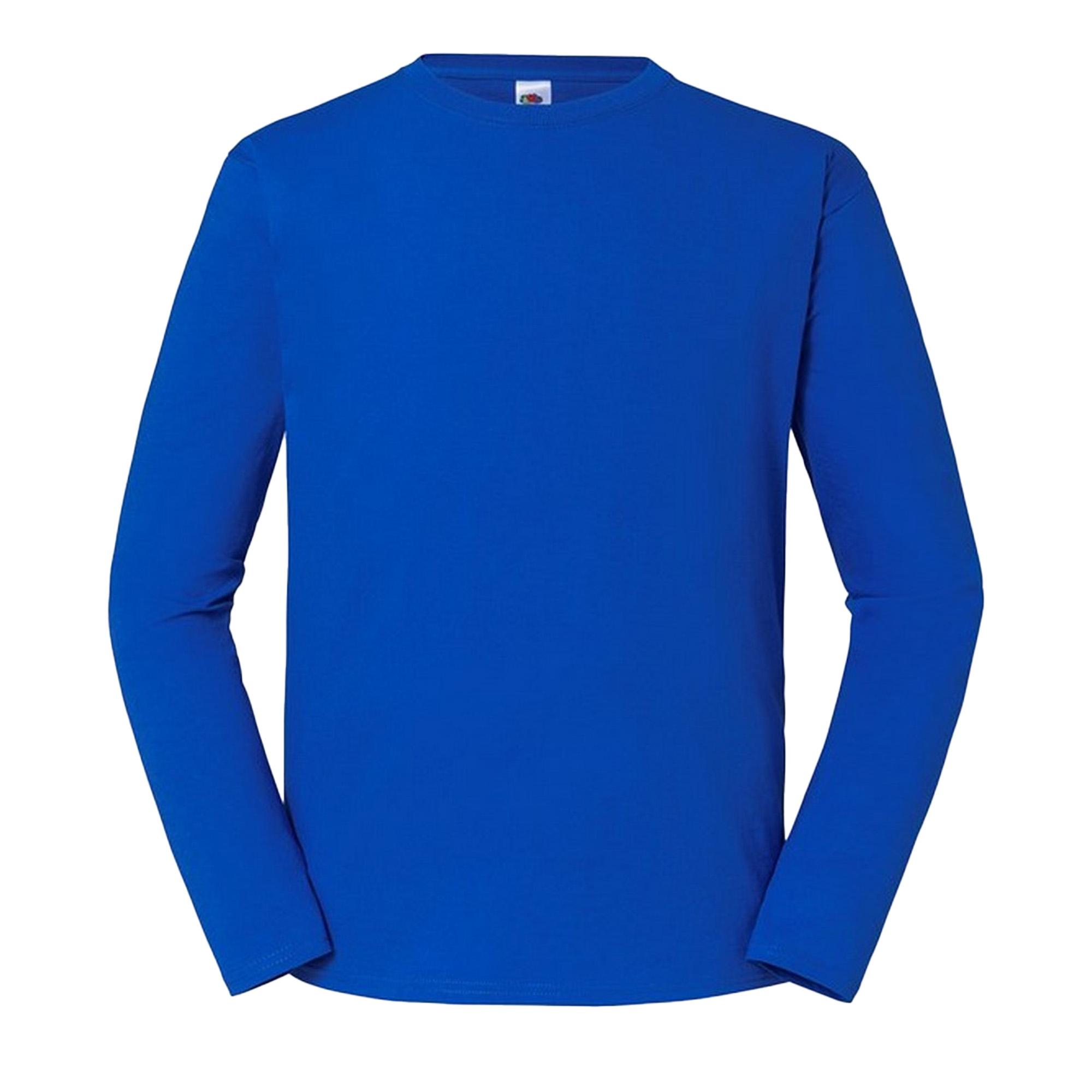 Fruit Of The Loom Heren iconisch 195 premium ringgesponnen katoenen T-shirt met lange mouwen M