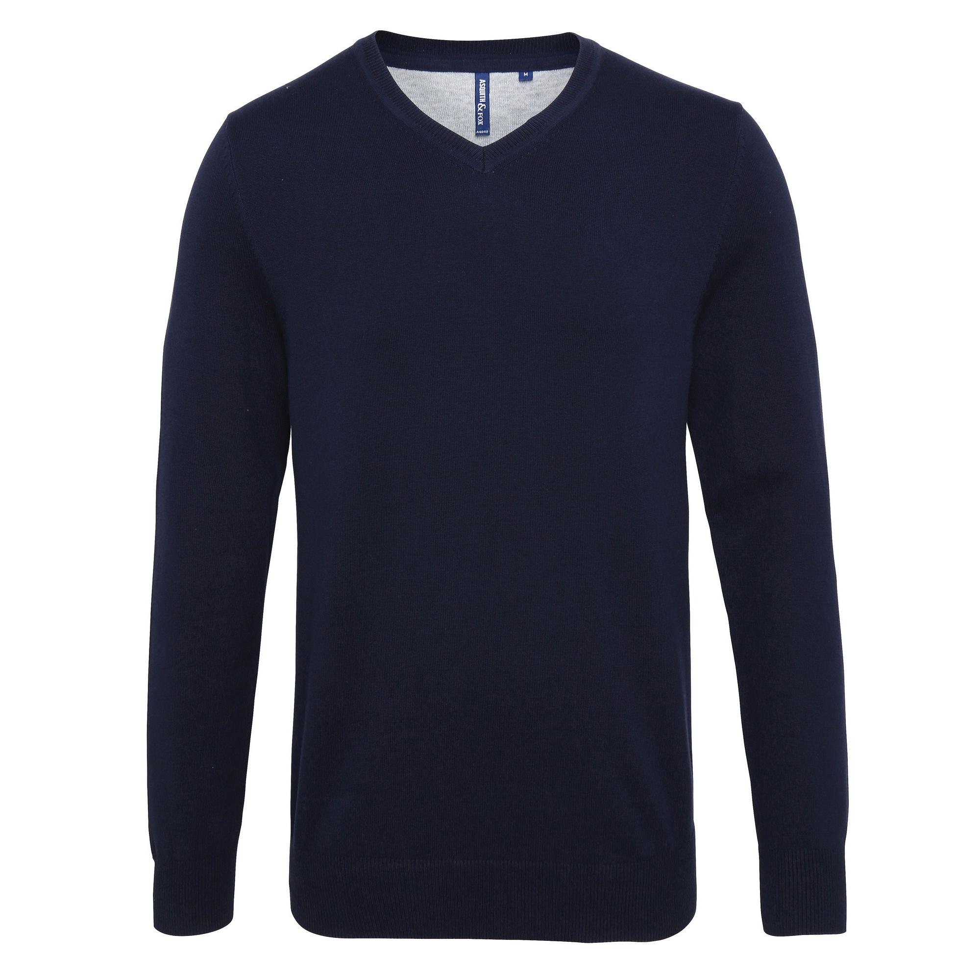 Asquith & Fox katoenrijke herensweater met V-hals XL
