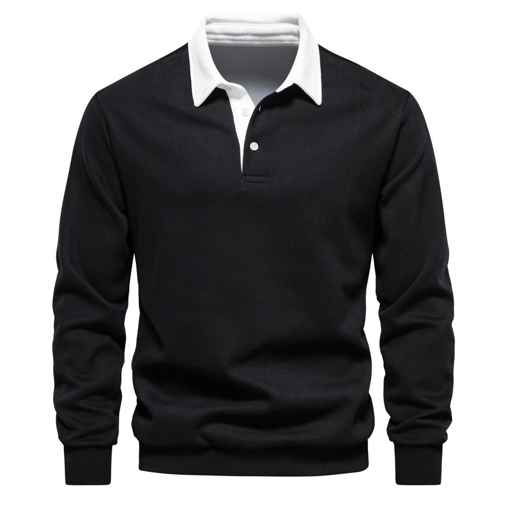AIOPESON Men Fashion 2023 Nieuwe herfstmodeontwerp Polohals-sweatshirts voor heren Casual en sociale kleding Kwaliteit katoenen herensweatshirts XXL 95-105 kg
