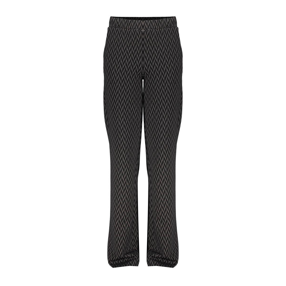 Geisha winter wide leg broek meisjes - zwart/wit - jacquard