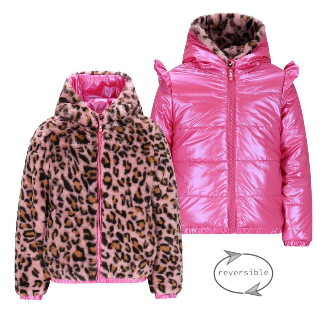 B.Nosy winter winterjas meisjes - roze - Joy - reversible