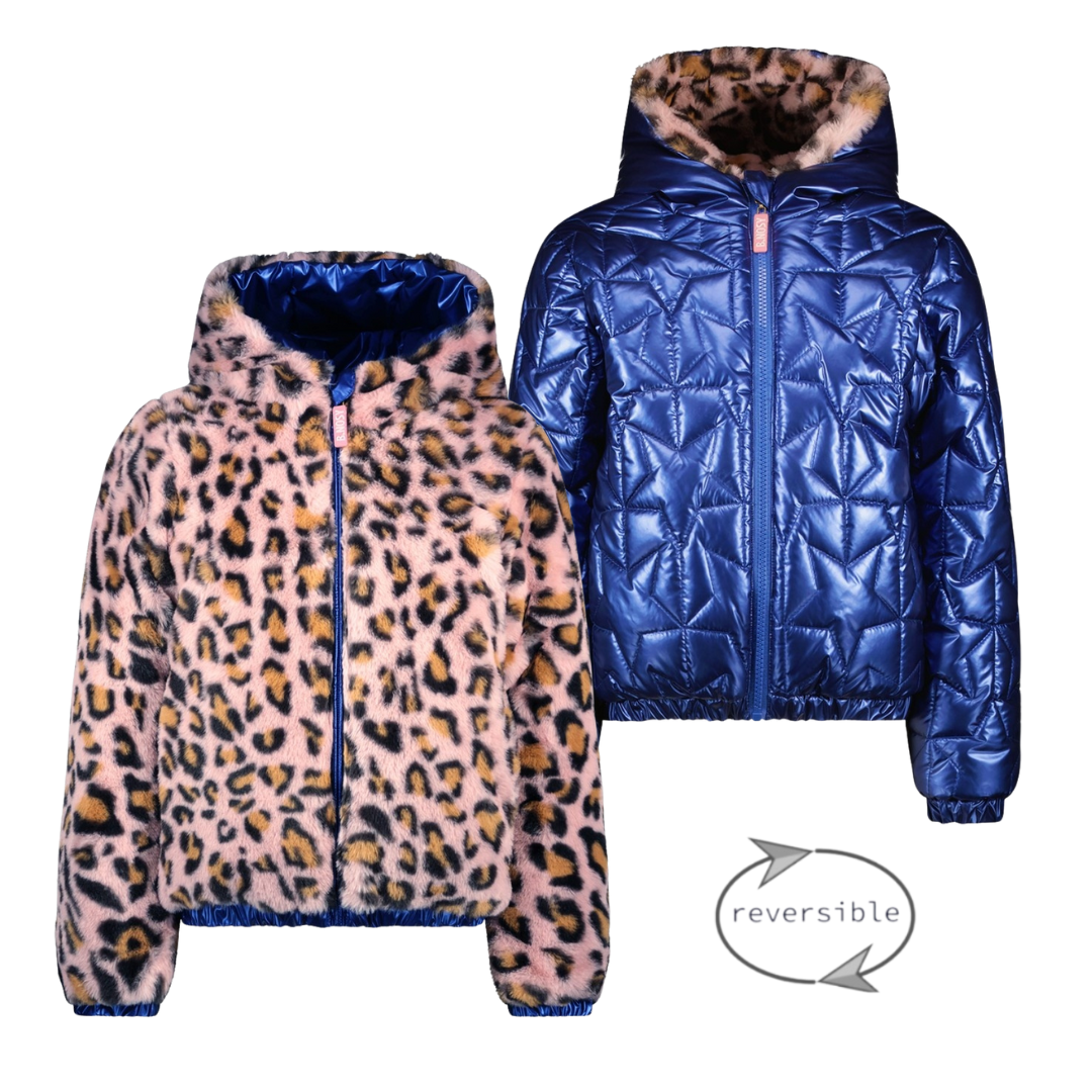 B.Nosy winter winterjas meisjes - navy blauw - Jessie - reversible