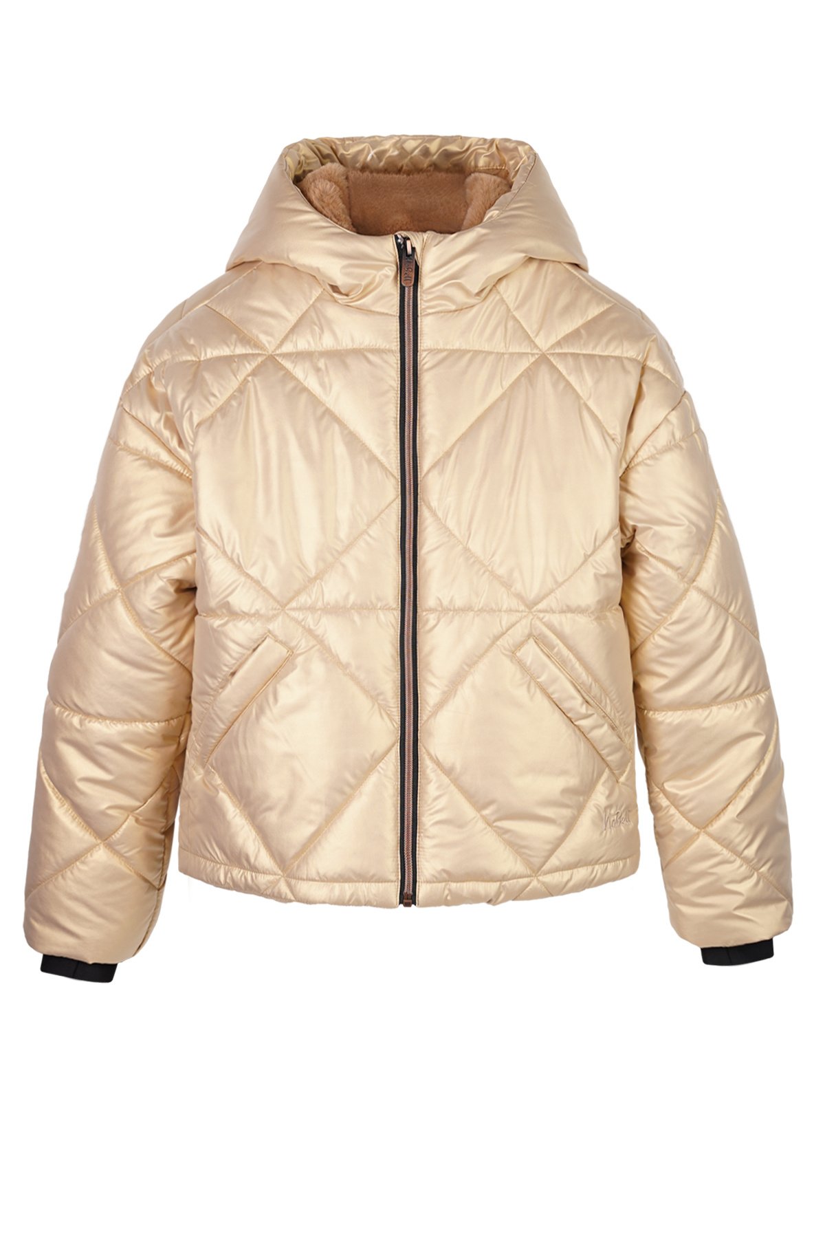 NoBell winter winterjas meisjes - bruin - Buffer - kort, capuchon