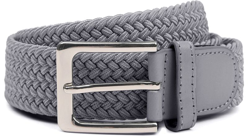 Suitable Geweven Riem Donkergrijs