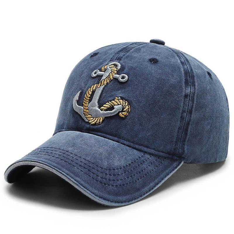 91421224MABNCF2A91 Vintage Anker Zeilen Borduren Unisex Baseball Hoed Retro Papa Trucker Cap Hip Hop Streetwear Mode Outdoor Vissen Sport Adjustable