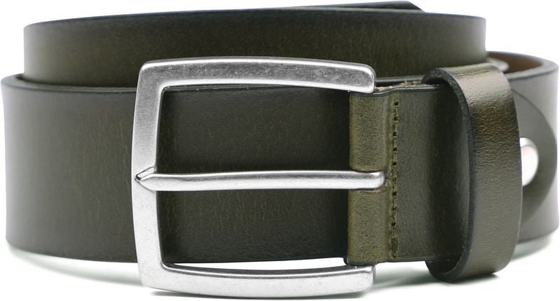 Suitable Leren Riem Groen Washed