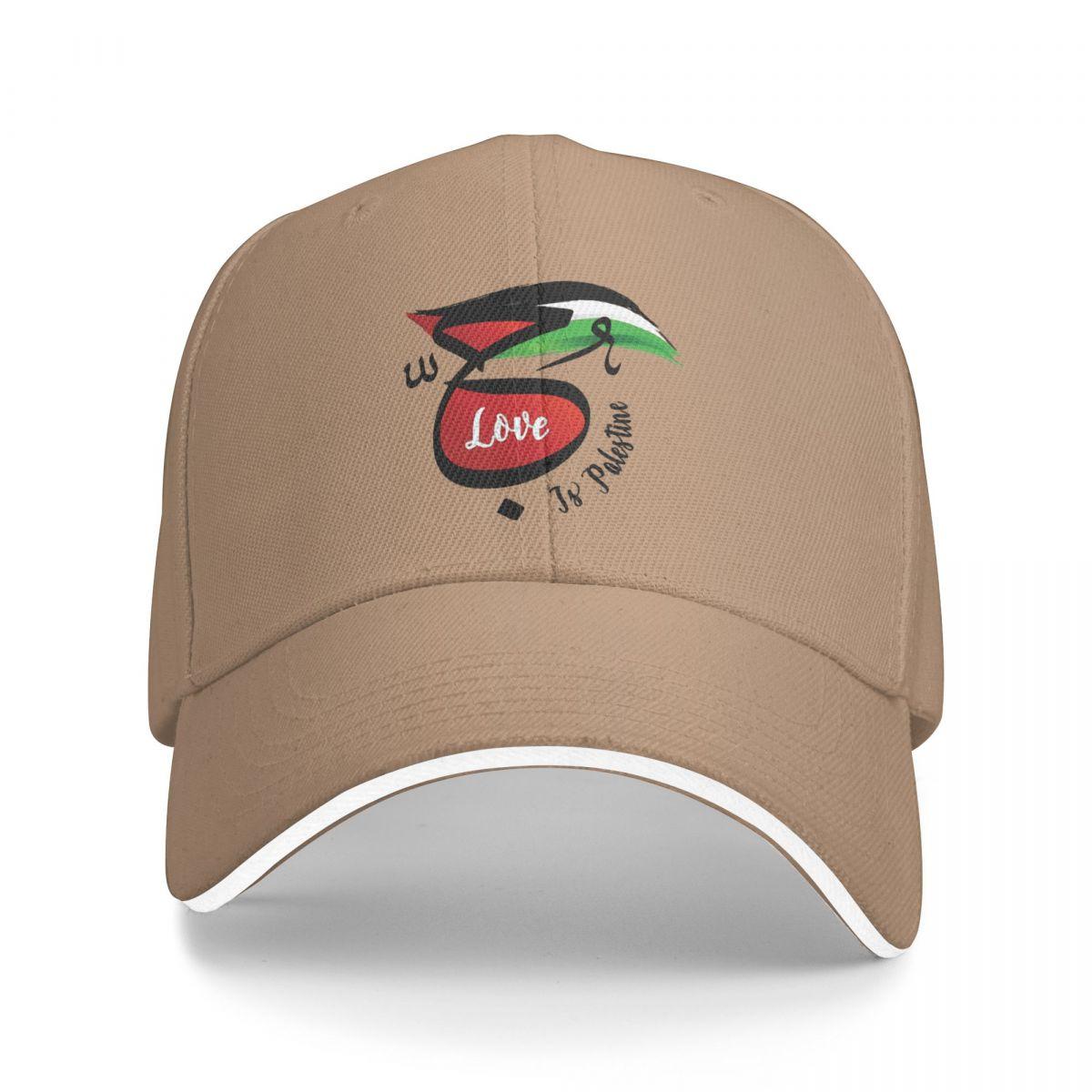 91460000MABYFHJN57 Liefde is Palestina met Arabische kalligrafie Palestijnse vlag Ontwerp Gratis Palestina Hoed Pet Gepersonaliseerde Vizier Winddichte Hoed one size